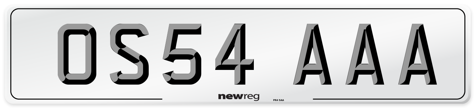 OS54 AAA Number Plate from New Reg